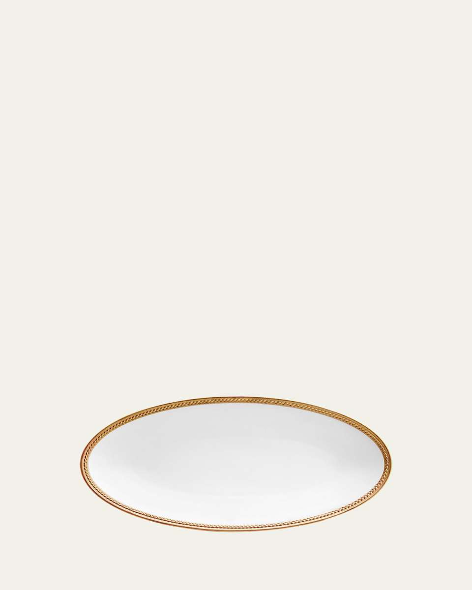 Soie Tressee 24K Gold-Plated Oval Platter, 14"